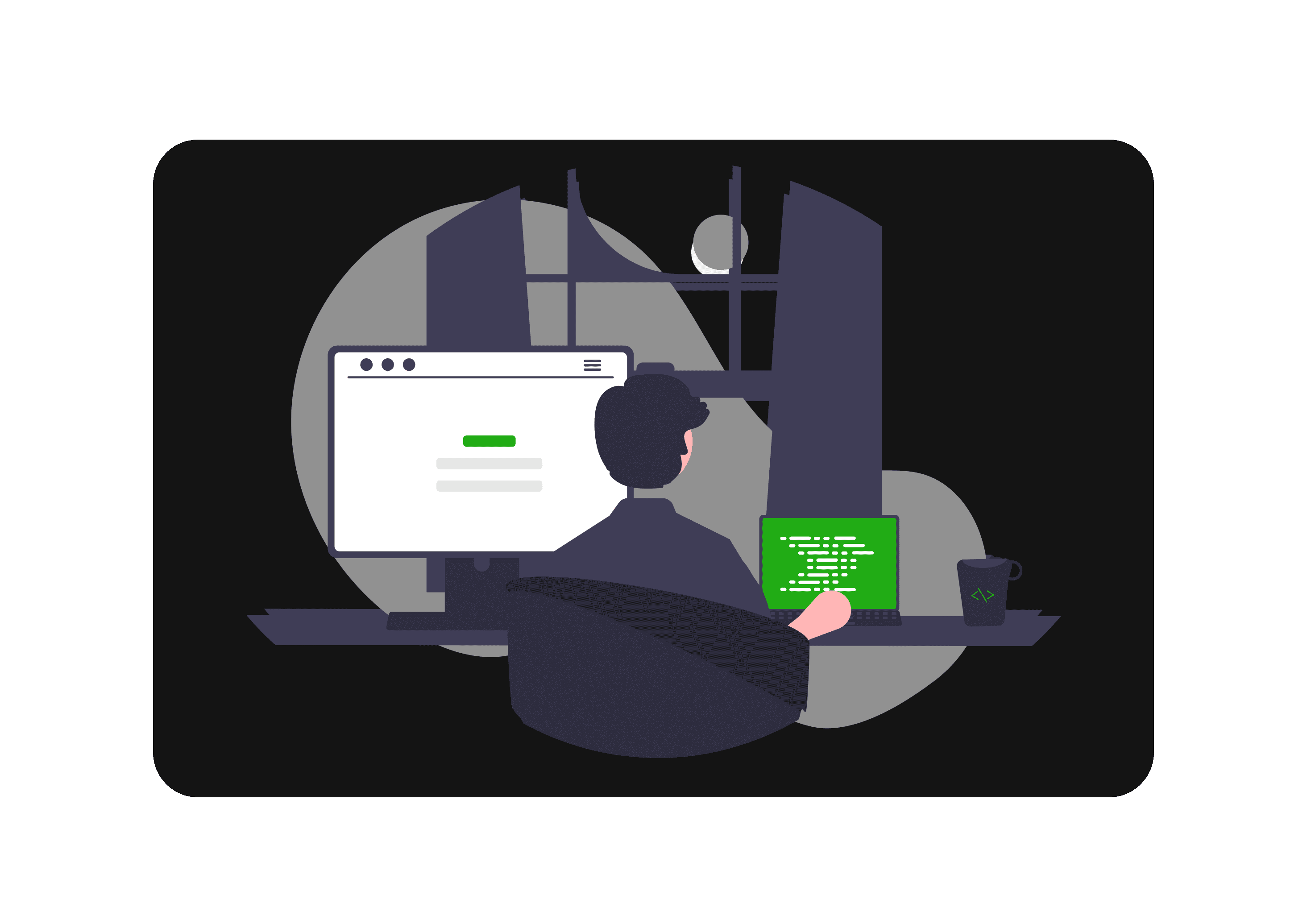 Man and pc